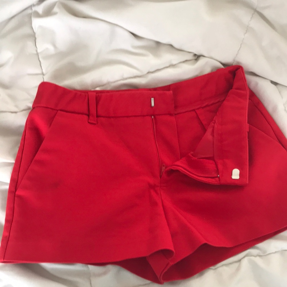 Red casual shorts